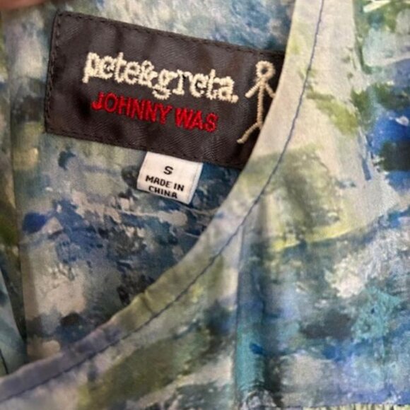 JOHNNY WAS Gimova Shirred Silk Maxi Dress Pete & Greta Collection sz small - Picture 4 of 5